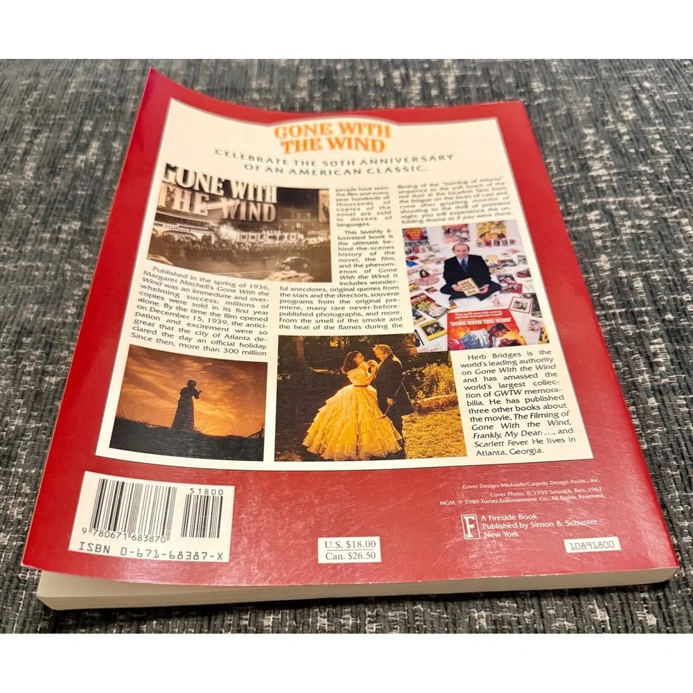 Simon & Schuster Gone With The Wind 50th Anniversary Illustrated History Book EX